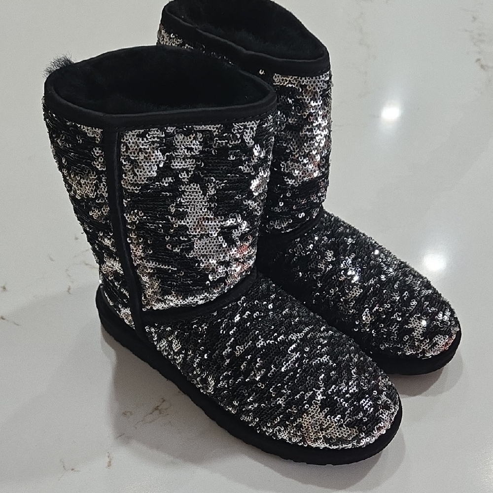 UGG Black Sequin Ankle Boots